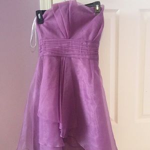 Purple strapless dress